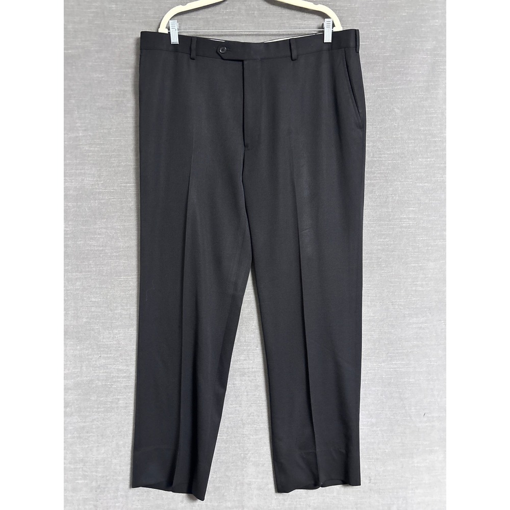 Brooks Brothers Dress Pants 40x30 Regent Black Wool Twill Flat Front Trousers